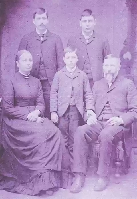Paternal grandparents(Nathan & Lydia); father Horace(left); uncle Frank (centre); uncle Walter(right)